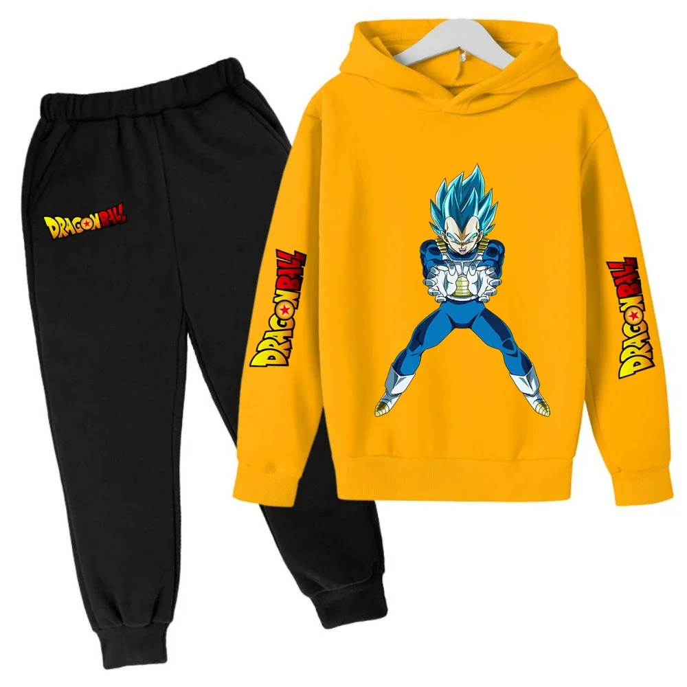 Children's Hoodie Suit Dragon Ball Z Anime Goku Lovely Kawaii Tops Boys Wear Kids Clothes Girl Sizes 100-160 Warm Winter Fashion