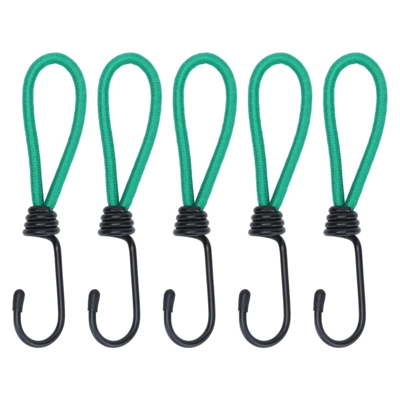 

5 Piece Outdoor Tent Elastic Tension Rope Buckle Awning Guy Rope Ground Nail Fixing Tying Rope Multi-functional Camping Gear