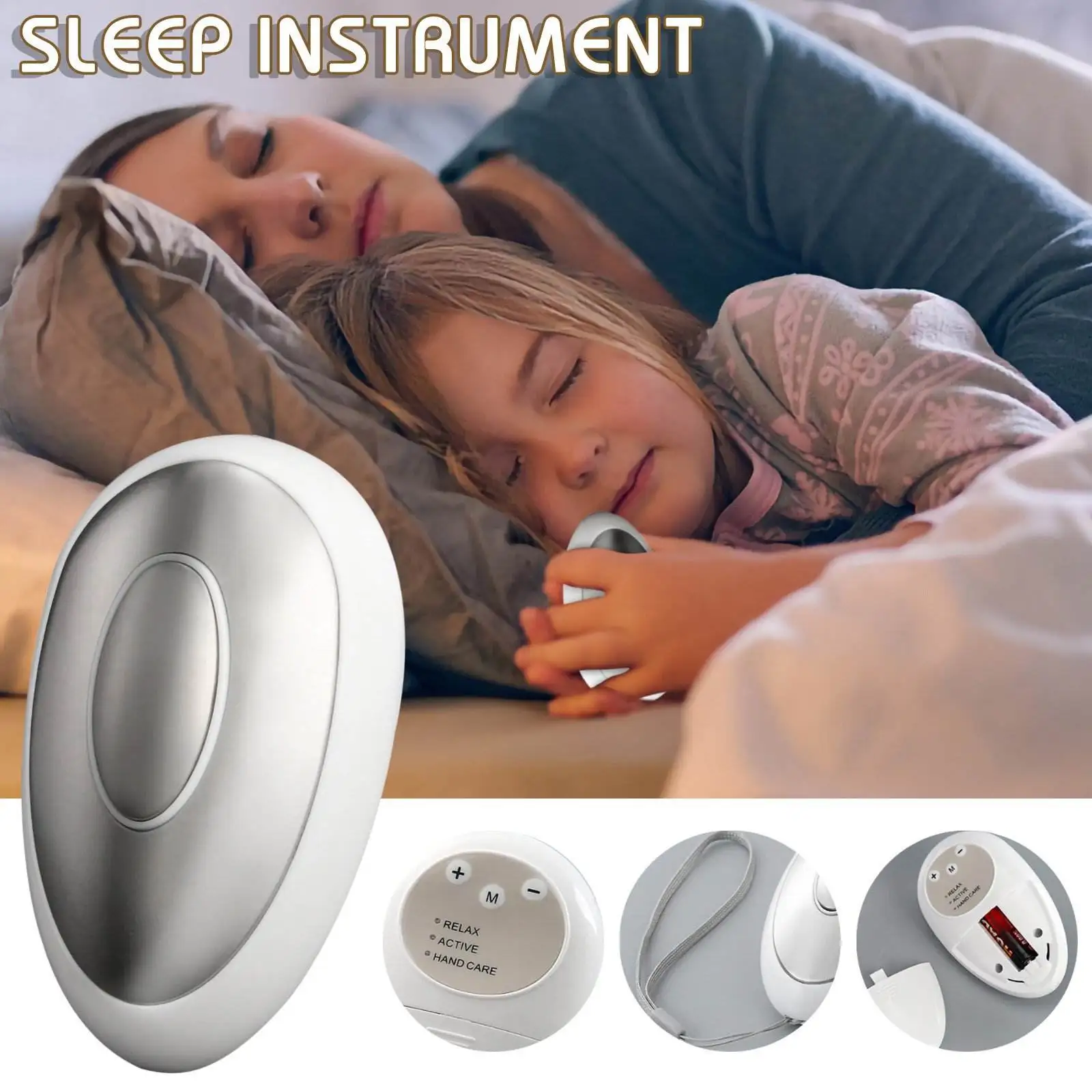 Ultrasonic White Mechanical Intelligent Sleeping Instrument Hand-Held Decompression To Help Sleep Adjusts Heart Rate Brain Mass