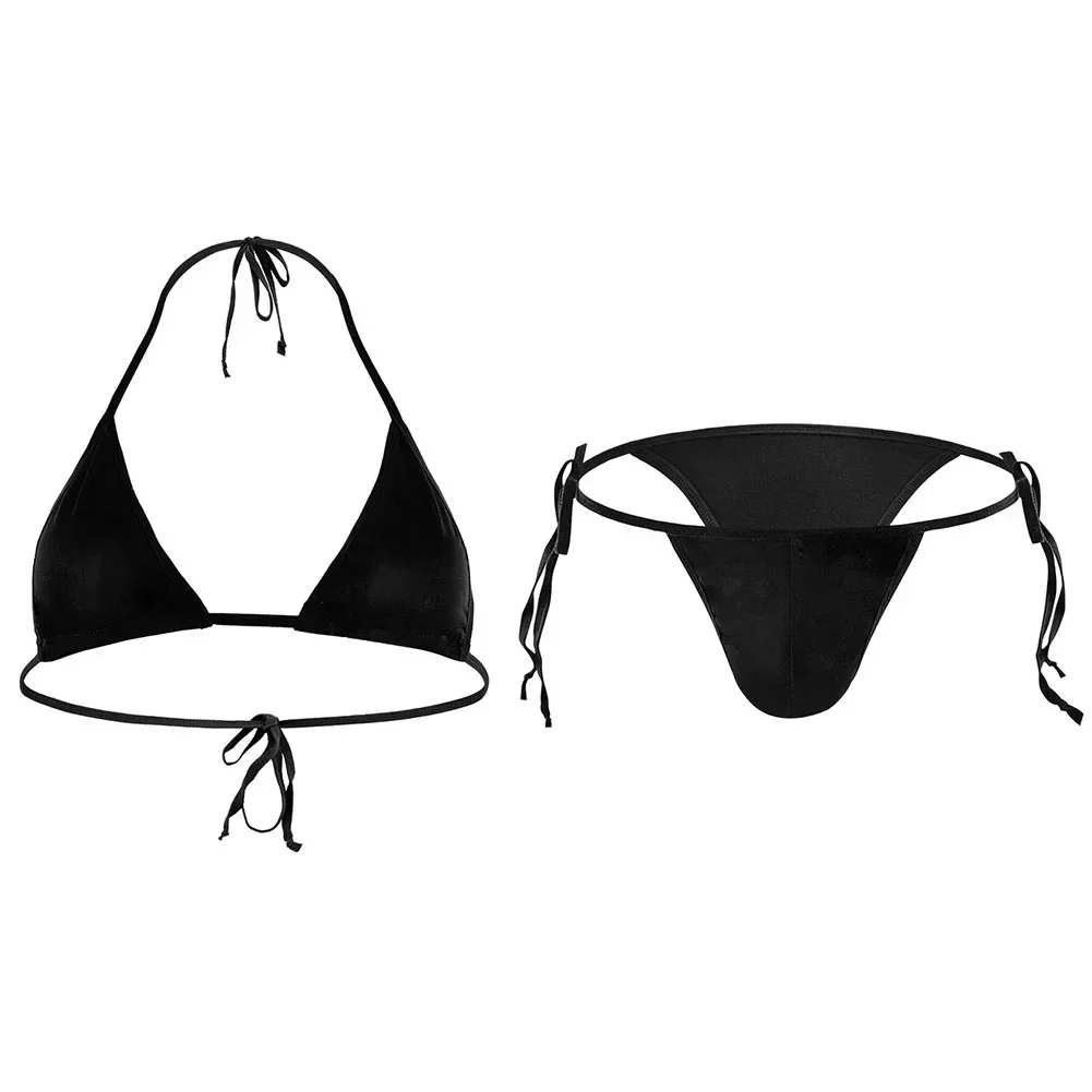 

Men Sexy Thongs G-strings Lingerie Bikini Bulge Pouch Tie Brassiere Underwear Set