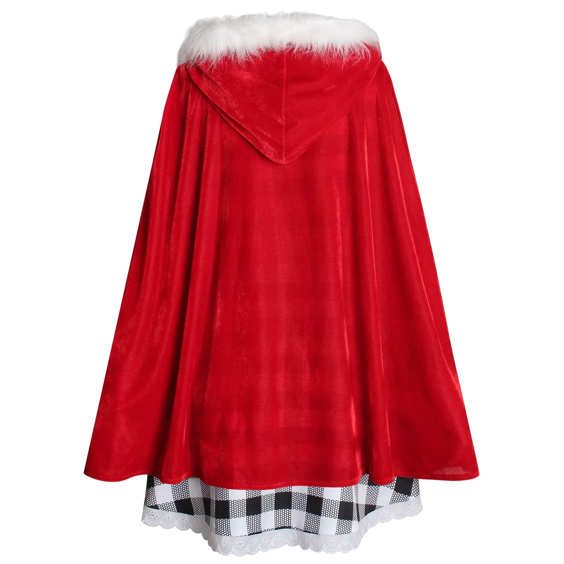 Cindy Lou Who Coaplay Costume Kids Girls Plaid Dress Red Hood Cloak Green Wig Monster Cosplay Costume Christmas Clothes Women