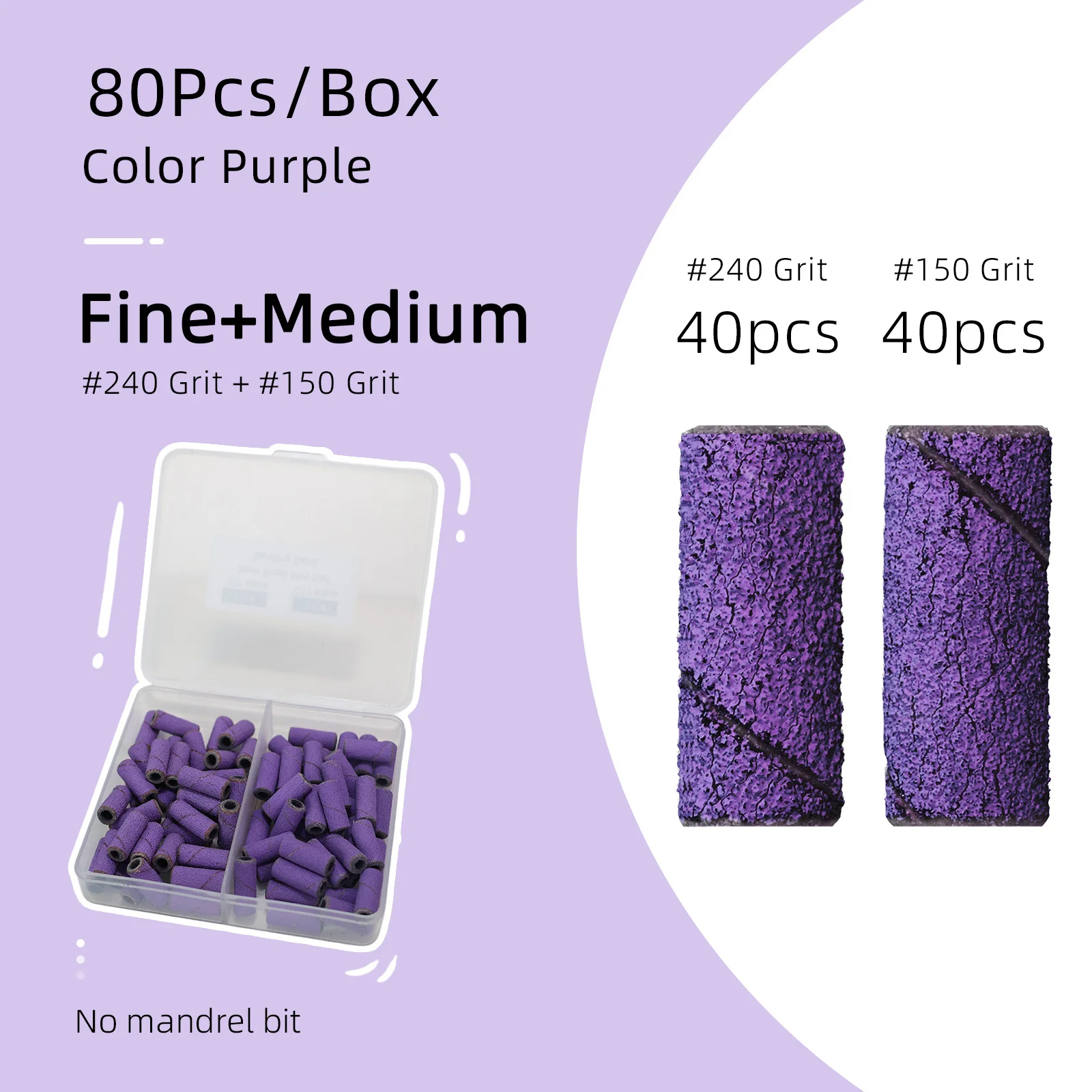HYTOOS 3mm Mini-Schleifband-Set für elektrische Nagelfeilen, 2 Körnungen, 80 Stück, zum Polieren von Nägeln, Gel-Entfernungswerkzeug ohne Dornbit – Detail 9