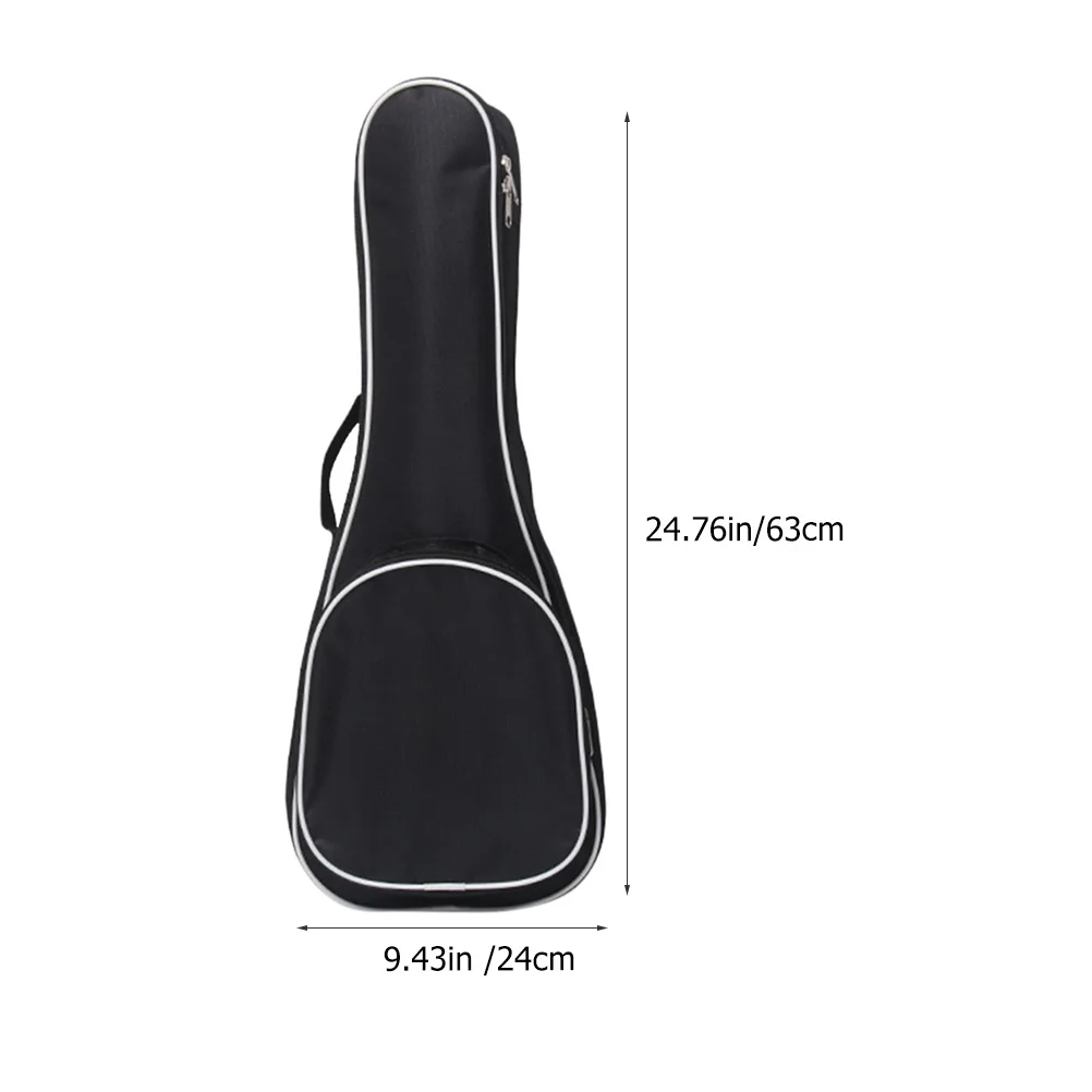 Tas Ukulele 23 Inci Hitam Bahan Oxford Tebal Portabel Tahan Air Kantong Penyimpanan Tas Perjalanan Ukulele Hitam