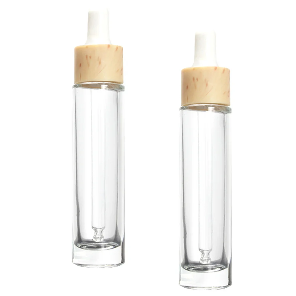 Bottiglie per olio essenziale da 2 pezzi Bottiglie contagocce in vetro da 30 ml Bottiglia per subimballaggio trasparente Durevole e ricaricabile per uso in viaggio