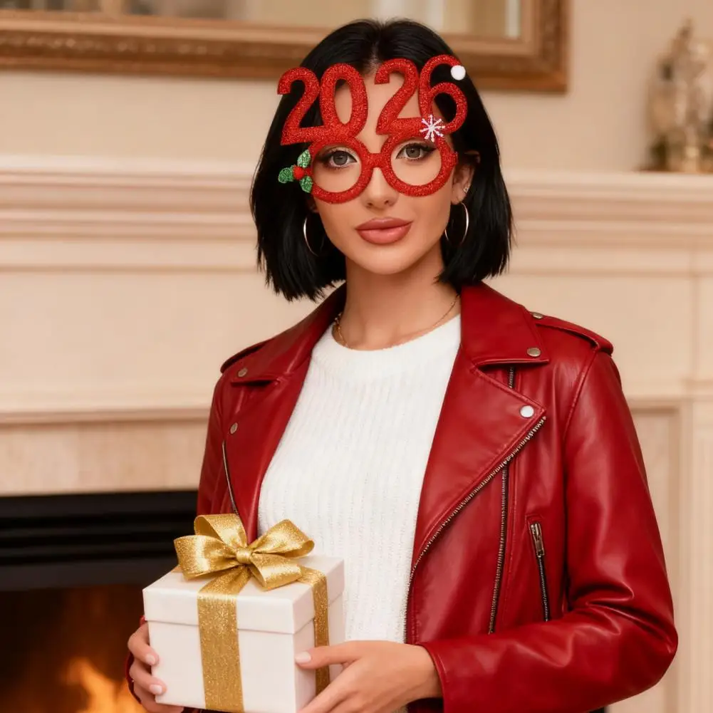 نظارات قوية للعام الجديد 2026 نظارات ليلة رأس السنة الجديدة دعائم صور للحفلات للبالغين والأطفال نظارات بأرقام لامعة عد تنازلي احتفالي #4