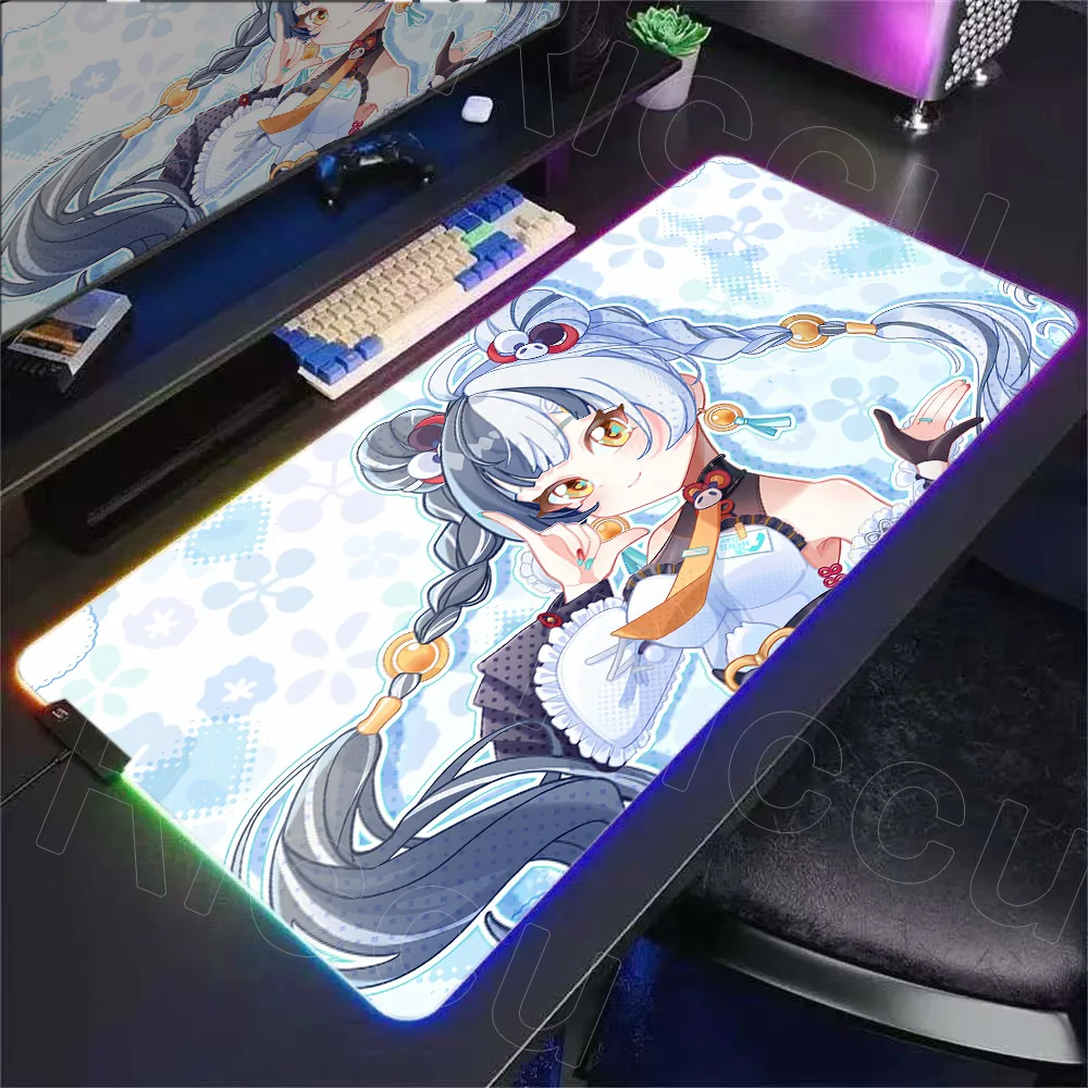 New Anime Girl Ye Shunguang Dialyn Zenless Zone Zero Rgb Mousepad LED Game Accessories Mats ZZZERO ZZZ Large Kawaii Desk Mat XXL