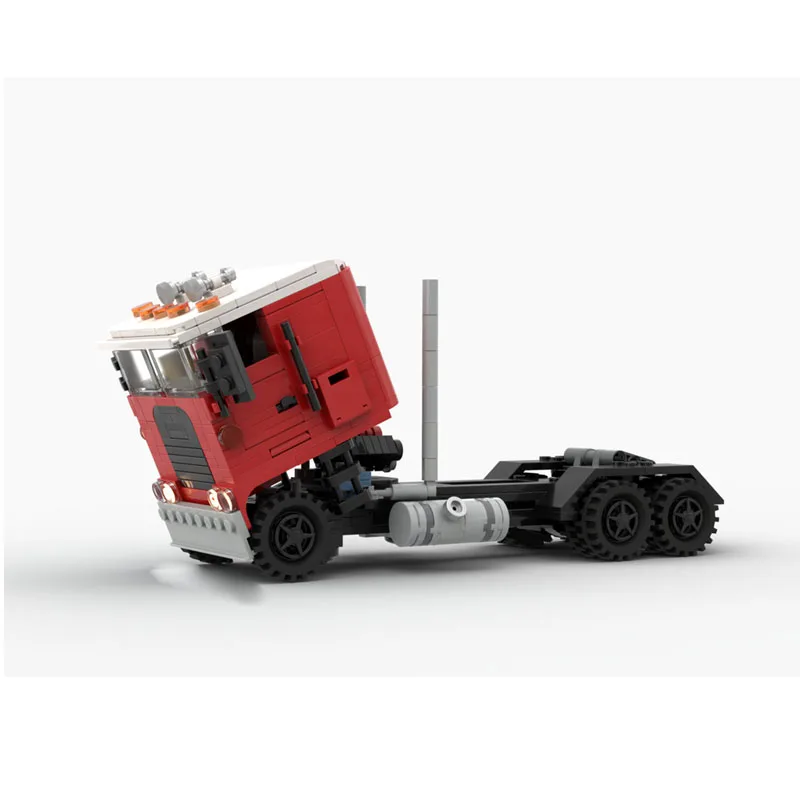 MOC-180134 Neues Flachnase-LKW-Bausteinmodell für Frachttransport, 514 Teile, Spielzeuggeschenk zum Geburtstag und Weihnachten für Jungen