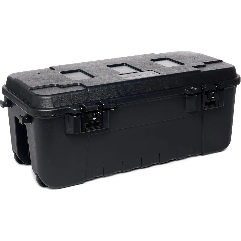 

Black, 108-Quart, Lockable Storage Box, Rolling Sportsman Trunk, Hunting Gear and Ammunition Bin, Heavy-Duty Containers