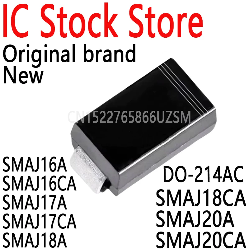 100PCS 400W SMA_DO-214AC tvs diode BP XP BR XR BT XT BV XV SMAJ16A SMAJ16CA SMAJ17A SMAJ17CA SMAJ18A SMAJ18CA SMAJ20A SMAJ20CA