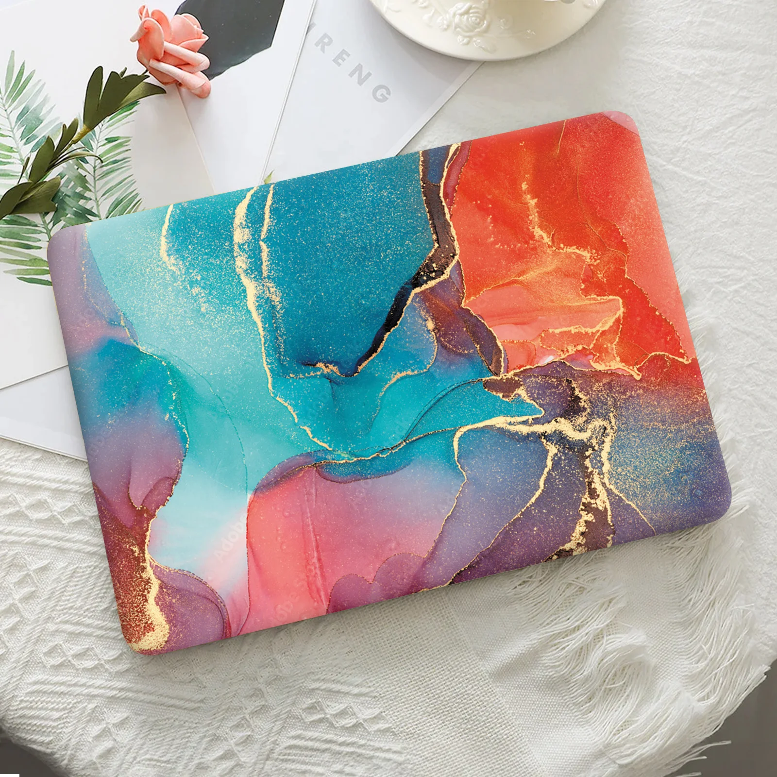 

2-Piece DIY1 A + C Surface Rendering Laptop Protective Sticker, Vivid Color, Self-Adhesive Removable Laptop Decorative Sticker