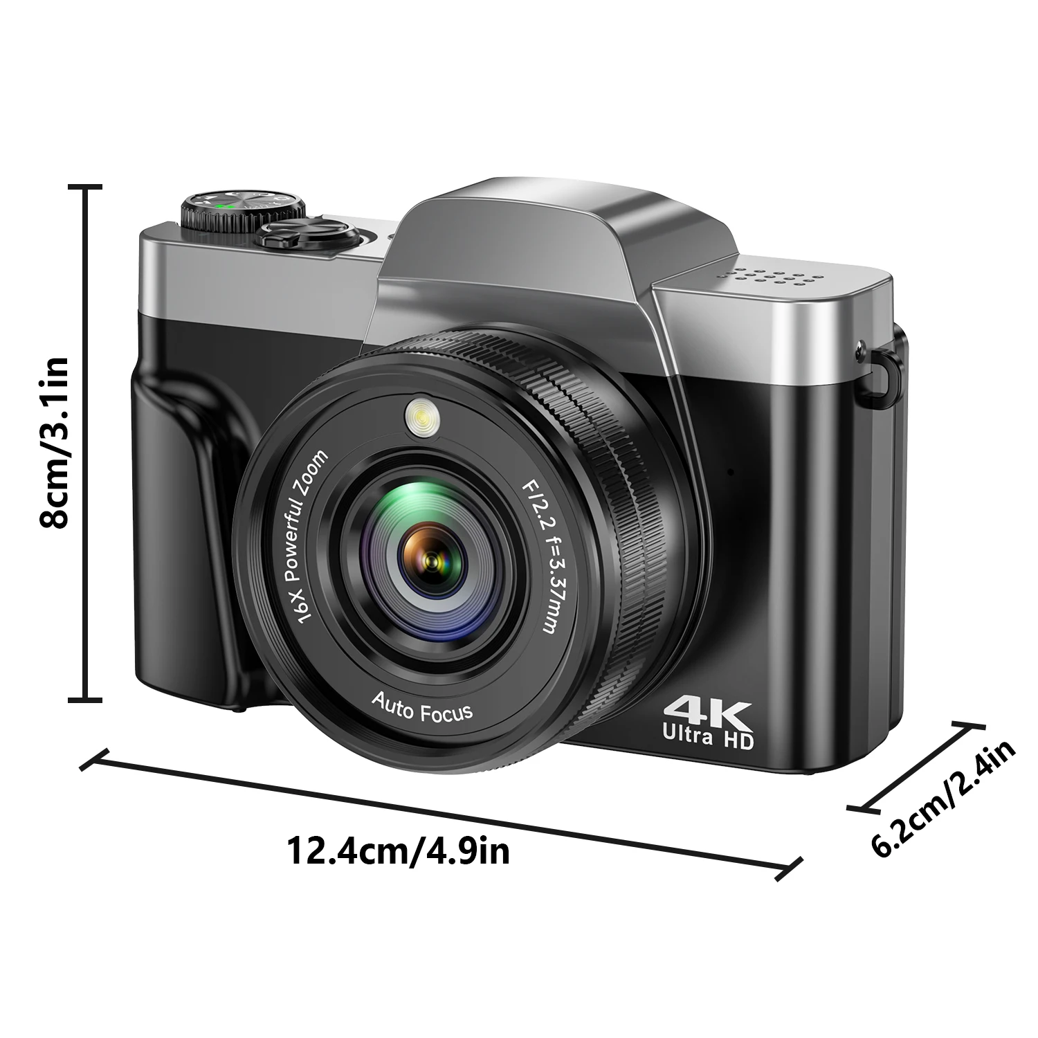 Cámara digital 4K con WiFi, cámara Vlogging con enfoque automático de 64  MP, 3'' 180 ° Pantalla abatible con zoom 16X con tarjeta SD de 64 GB, bolsa  (negro) - AliExpress 44