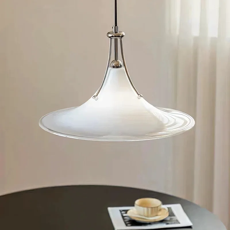 

Nordic Salon Chandeliers Modern Home Decor Bauhaus Minimalism Glass Led Lights Bedroom for Living Room Dining Table Pendant Lamp