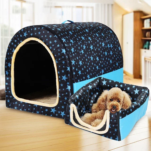 Warm Dog House Cats House Lounge For Cats Medium Small Dog Indoor Warm Foldable Washable Puppy Booths Travelling Pet Supplies