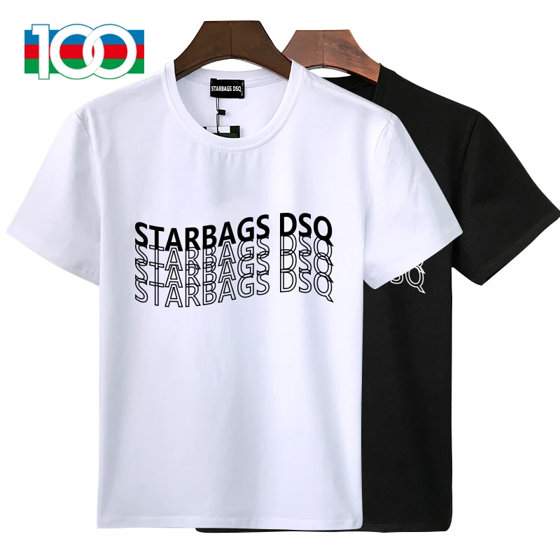 

2022new starbags Skull shirt original single high quality cotton round neck casual hot Diamond Men's Short Sleeve T-Shirt