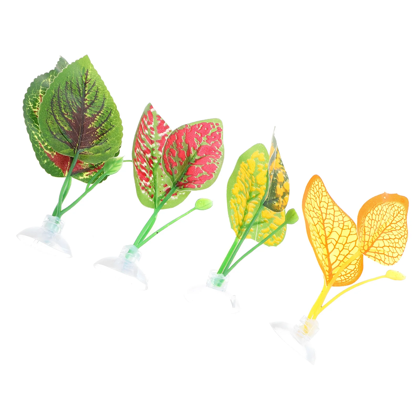 

4 Pcs Plastic Reptile Plants Simulated Leaves for Terrarium Easy Durable Gecko Lizard Habitat Decor nament Pet Supplies