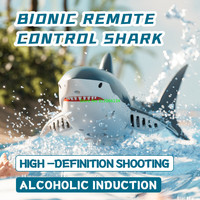 Simulated Waterproof HD Camera WIFI FPV RC Shark Boat 2.4G LED Lighting Swing Off Water Sensing Remote Control Boat Shark Animal
