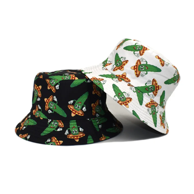Mexikanischer Kaktus-Print Bucket Hat, Unisex Neuartiger Fischerhut, Sommer Reise Strand Sonnenhut für Urlaub Tägliches Tragen Panama
