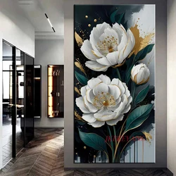 DIY Diamond Painting Cross Stitch Abstract White Flowers Full Drills Diamond Mosaic New Collection 2024 Home Decor