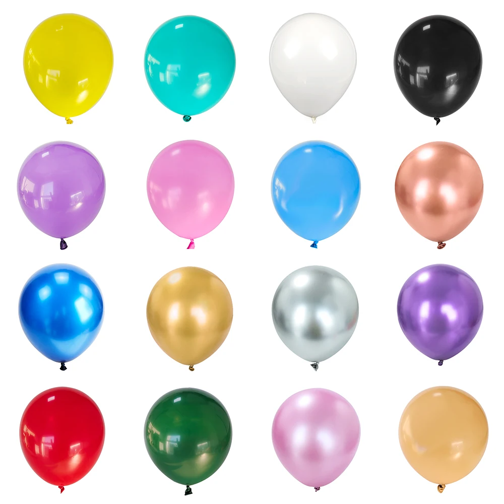 50pcs 10inch Luftballons Latex rosa blau Gold weiß Ballon alles Gute zum Geburtstag Baby party Hochzeits dekoration Metall Perle Ballon