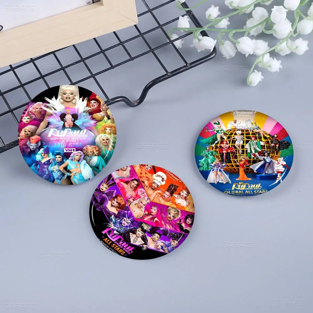 RuPaul S Drag Race Round Button Pins Slogan Creative Brooches Backpack Clothes Decoration Fashion Cartoon Jewelry Gifts
