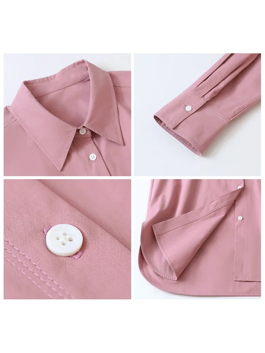 CHIC VEN 여성 셔츠 솔리드 긴 소매 느슨한 싱글 브레스트 여성 블라우스 여성 코튼 봄 여름 2025 의류