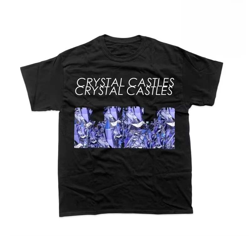 Crystal Clusters Pixel Castle Crystal Castles Band Graphic T-Shirt Cotton Men Women Streetwear Tee