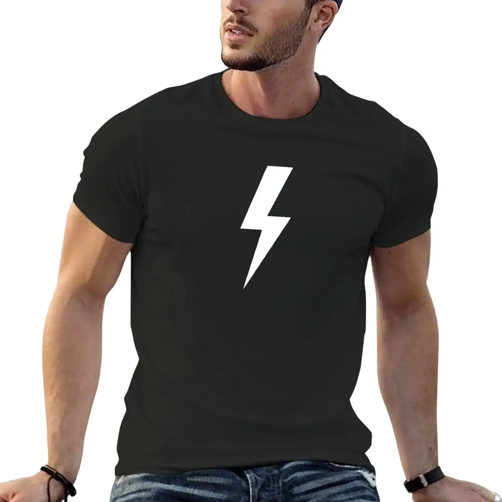 

Lightning bolt T-Shirt hippie clothes korean fashion mens graphic t-shirts anime