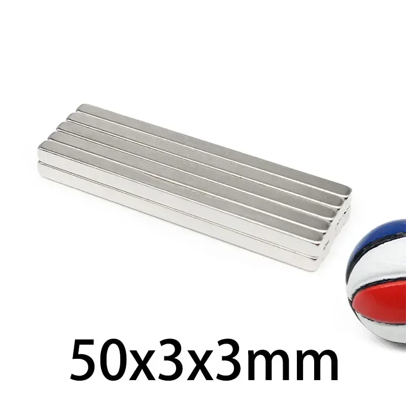 10/20/30/50/100PCS Powerful Strong Magnetic Magnets N52 50x3x3mm 60x3x3mm Block Permanent Neodymium Magnet 50*3*3 60*3*3