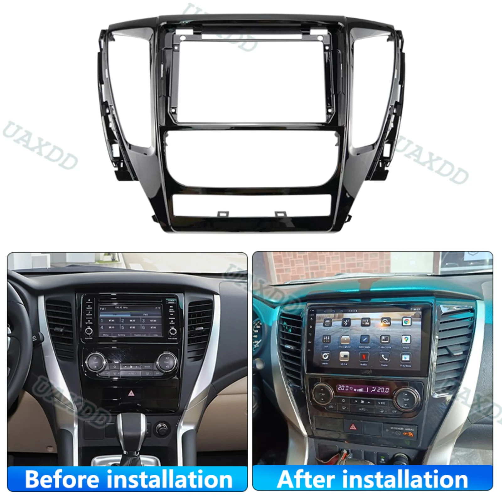 For Mitsubishi Pajero Sport 2016-2021 Panel Kit Dashboard Car Frame Fascia 9/10.1 Inch plastic accessories center console 2 Din view 2