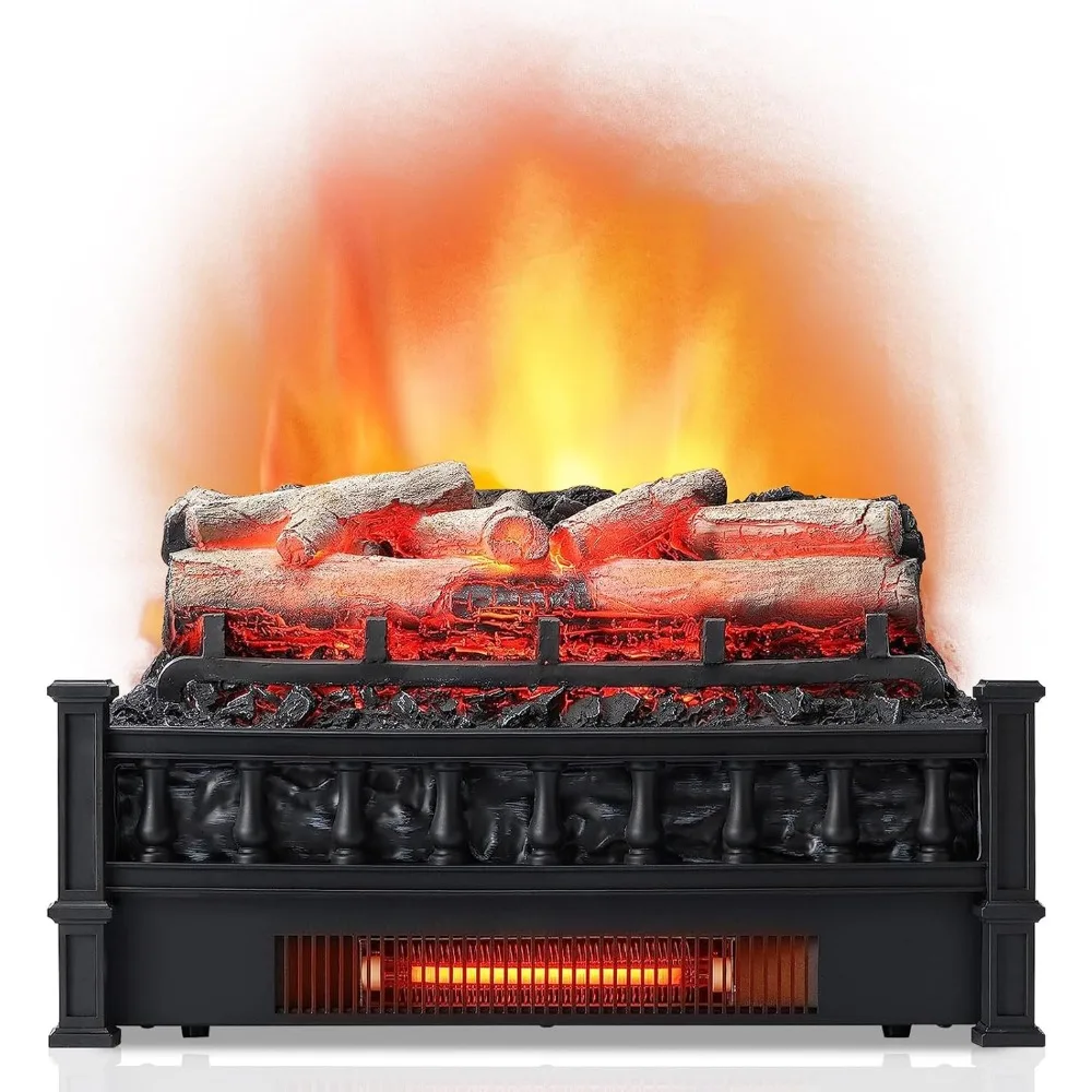 

Electric Fireplace Log Set Heater with Adjustable Temp, Overheating Protection, Realistic Birch Wood Ember Bed