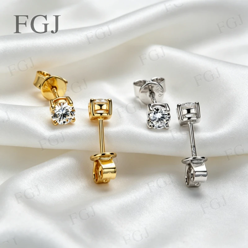 Lab Grown Diamond Earrings 0.2-0.4CT D Color With Certificate 925 Sterling Silver Studs Anniversary Gift Fine Jewelry for Women view 5