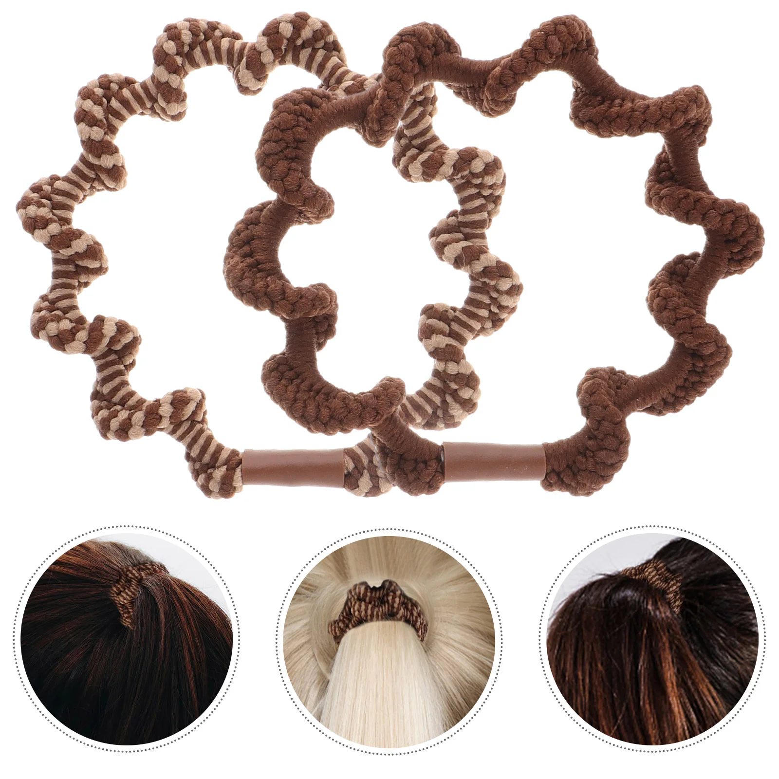 4 Pcs Hair Rope Rubber Band Baby Ties Bracelet Braid Cloth Braided Bows for Women