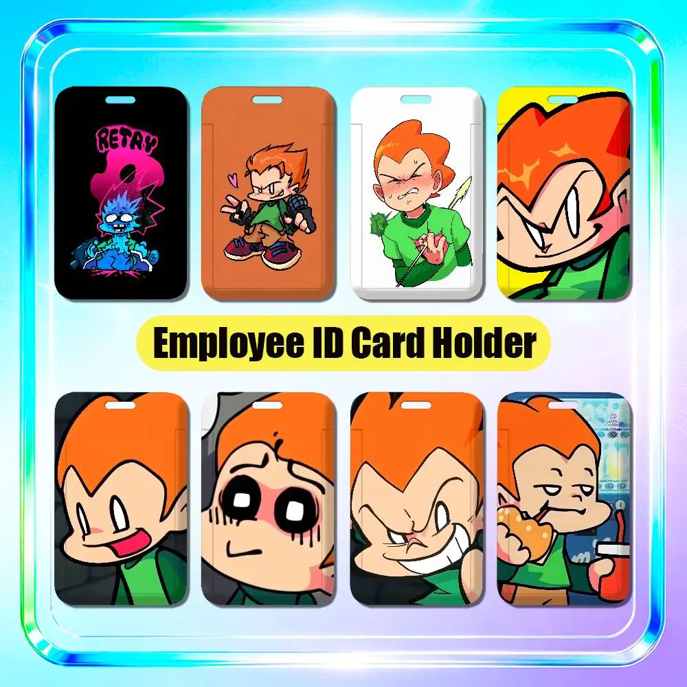 For Friday Night Funkin Pico Employee ID Card Holder Office Badge Work Student Bank Credit Hard Holders Case Shell