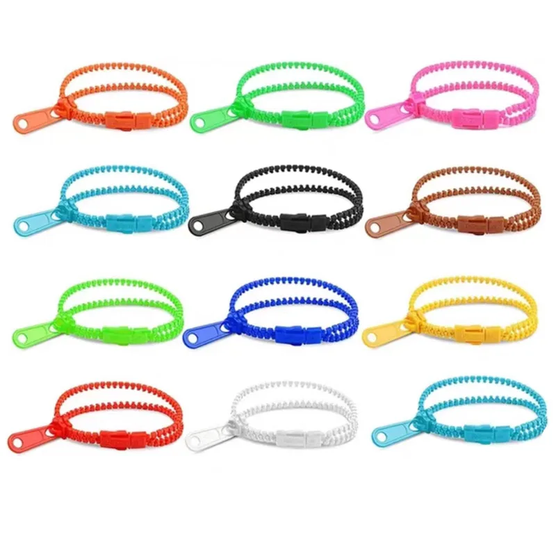 30PCS Cute Fidget Zipper Bracelets Antistress Toys For Kids Anxiety Relief Juguetes Para Niños Con Autismo Sensoriales