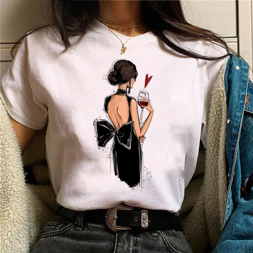 

Women Print t shirt female women Retro Psychedelic graphic harajuku Digital top tees women Y2k Gothic Trendy 80s