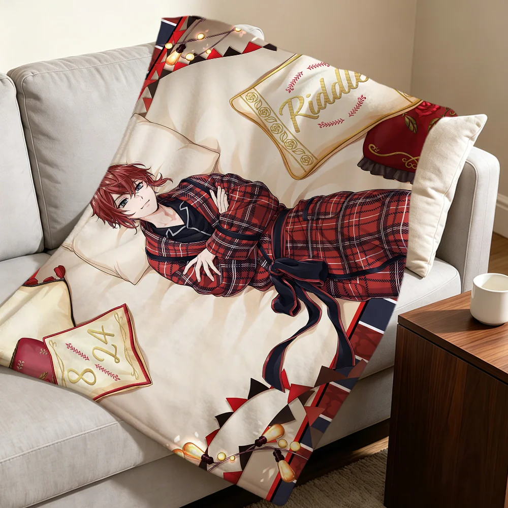 Card SSR T-Twisted Wonderland Ace Azul Cater Idia Warm Soft Plush Blanket Sofa Living Room Nap Home Bedroom Gift Flannel Hogar