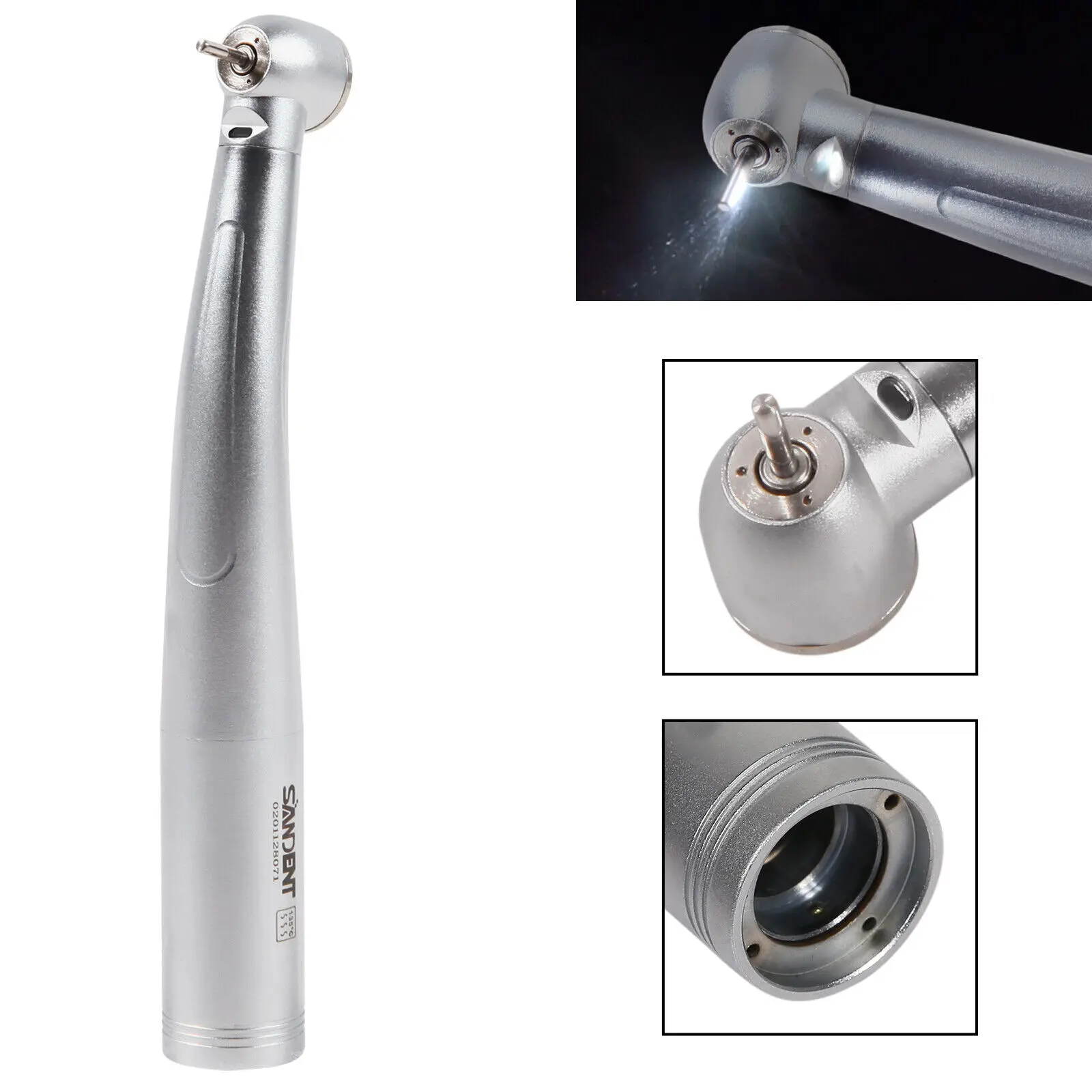 Dental Fiber Optic LED High Speed Handpiece Large Head Triple Water Spray Turbine fit Kavo Multiflex Lux Quick Coupler 4/6Hole