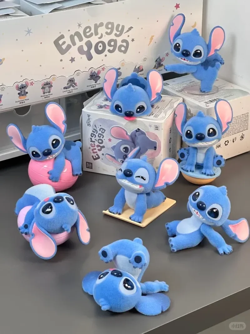 Authentic Toptoy New Disney Stitch Energy Yoga Series Cute Popular Model Stitch Plush Flocking Blind Box Anime Doll Trend Toys