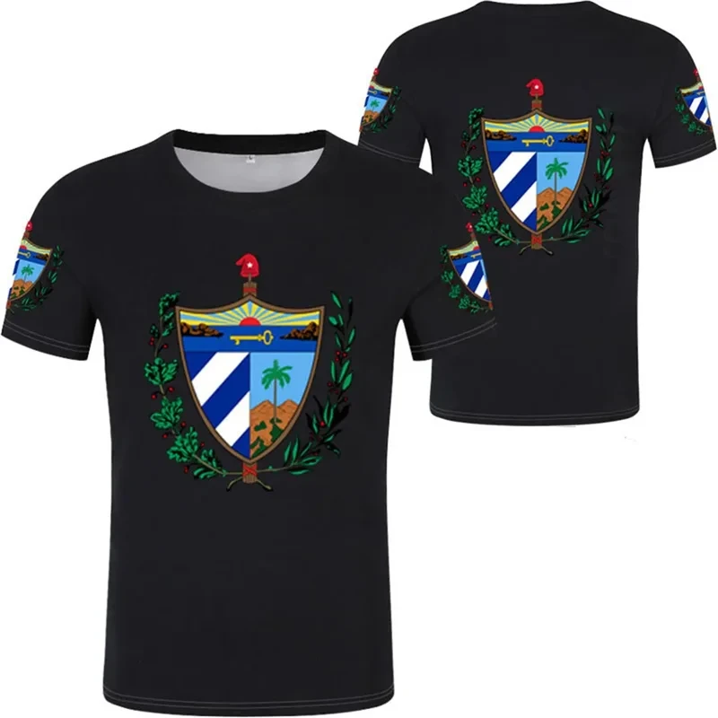 New Cuba Flag Coat Of Arms Print 3D T Shirts Fashion Men/Women Streetwear Summer Short sleeve O-Neck Kid T-shirts Oversized Tops