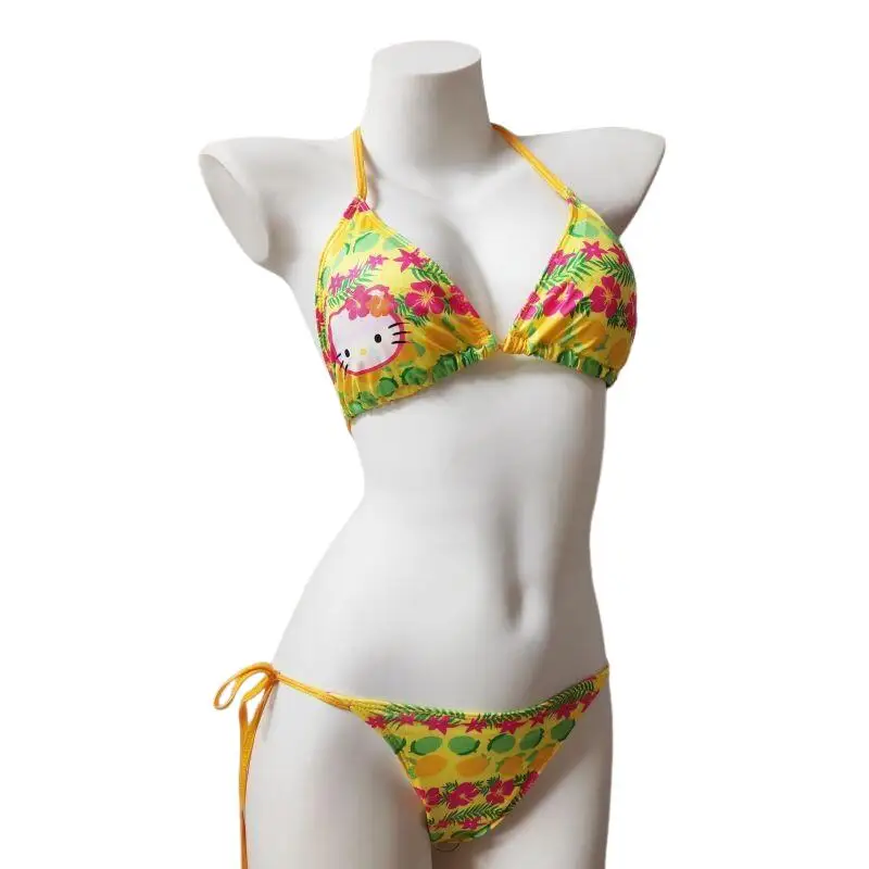

Sanrios Hello Kittys Bikini Creative Suit Cartoon Sweet Swimsuit Fashion Backless Pool Party Suit Kawaii Hot Sale Holiday Gift