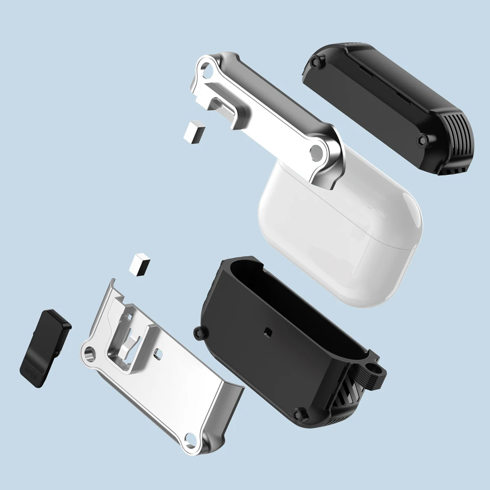 Security Lock Cover For Airpods Pro 2 3 Case Full Body Protection Shockproof With Keychain Magnet Funda Air Pods Earphone Cases