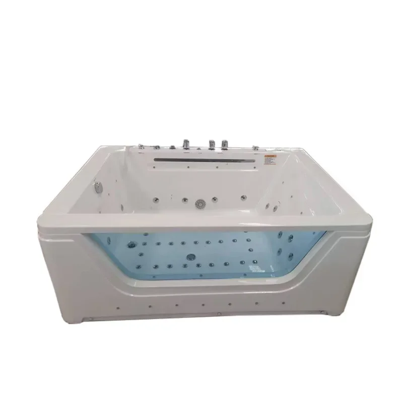 Massage double bathtub can be added with thermostatic lights bubble three-sided skirt