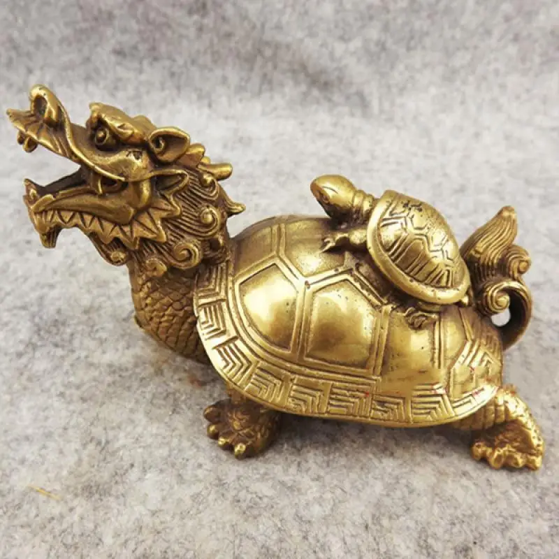 

Chinese Brass Copper Fengshui Animal Dragon Tortoise Turtle God Beast Statue