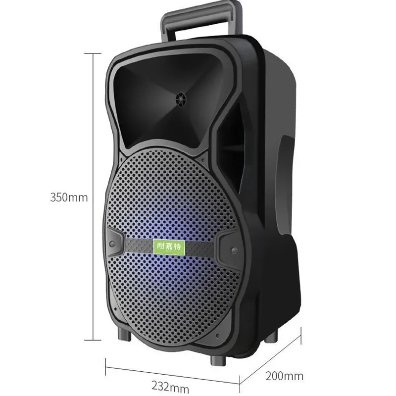 Speaker Bluetooth Karaoke, pengeras suara Bluetooth Karaoke kekuatan tinggi 8 inci luar ruangan portabel, Subwoofer teater rumah Stereo 360 dengan kotak Boom mikrofon