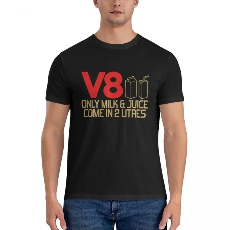 mens t shirt boys t shirts brand men cotton t-shirt V8 - Only milk & juice come in 2 litres (3) Essential T-Shirt  graphic funny