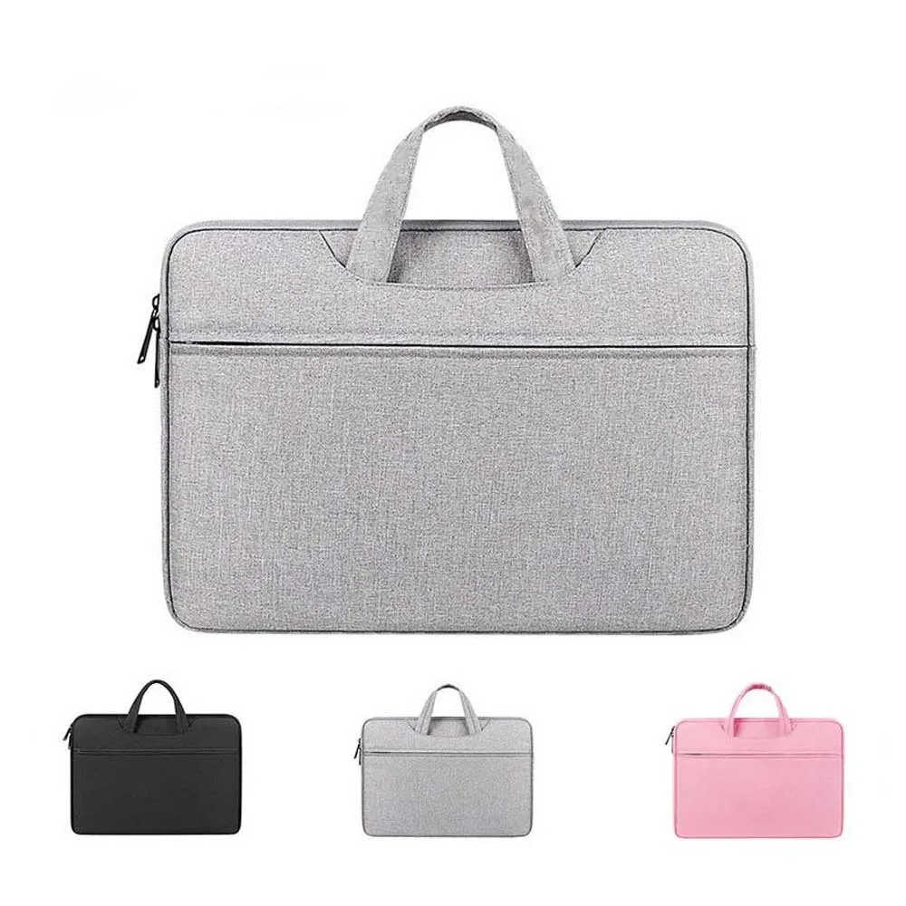 Oxford Cloth Laptop Handbag Solid Color Large Capacity Computer Storage Bag Fixed Webbing Polyester Business Briefcase Sport