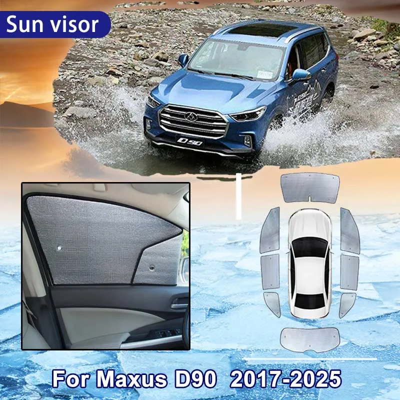 Car Sun Shade for Maxus D90 LDV D90 MG Gloster 2017~2025 2024 Car Full 8x Coverage Sunshade Windshield Side Window Sunshade Cool