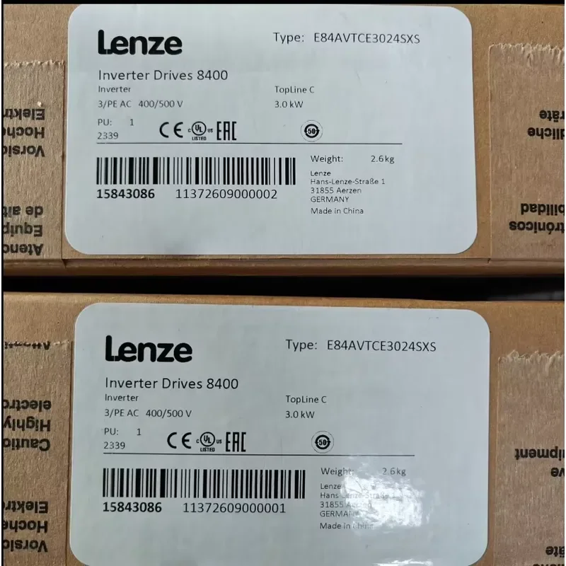 Brand New Lenze Inverter Drives 8400 Topline C 3kW 3/PE AC 400/500V Lenze Servo State/High/TopLine VFD