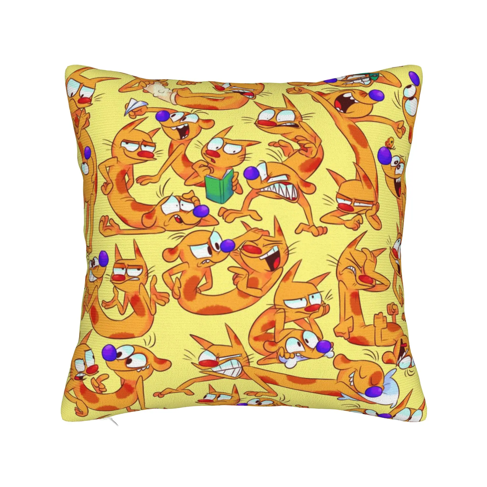 The Ren & Stimpy Show Cartoon Pillowcase Stuff Printing Cushion Cover Decoration  Pillow Case Cover Seater Multiple Sizes