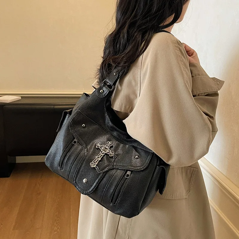 

2025 Premium Solid Color Soft Leather Shoulder Bag - Spacious Versatile Tote with Adjustable Strap for Work & Casual